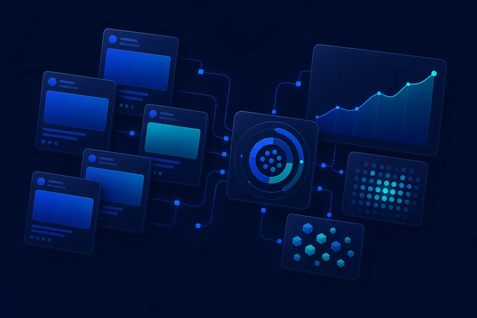 Illustration: Meta Business Manager account discovery feeding Facebook and Instagram ad insights