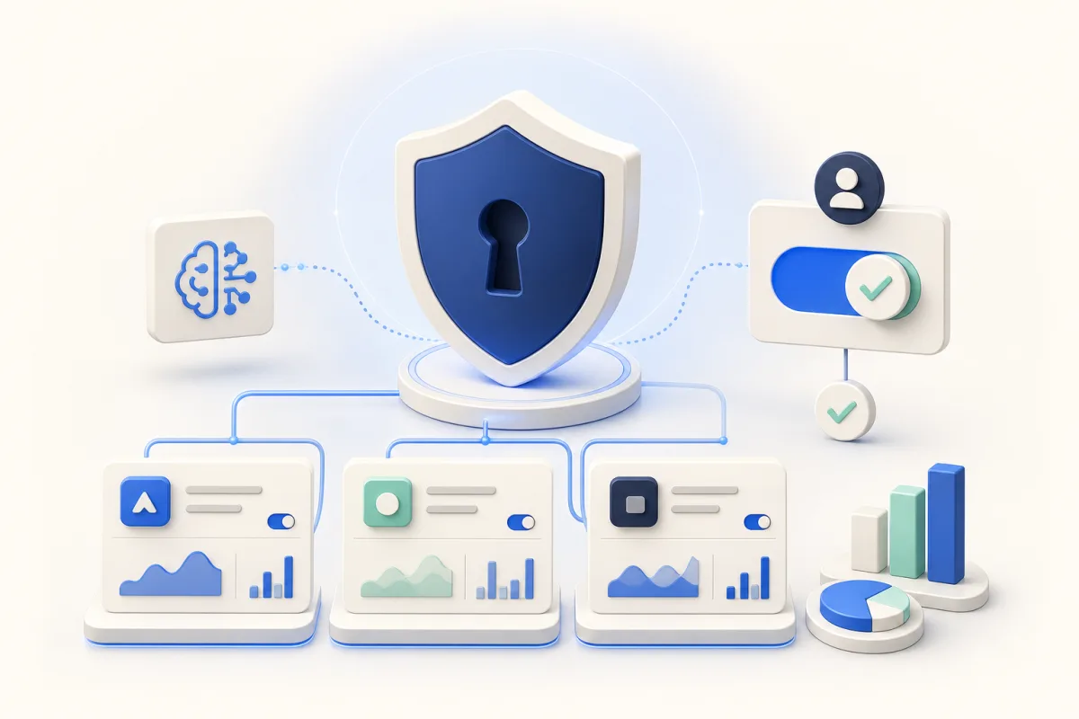Illustration of protected account access and approval controls